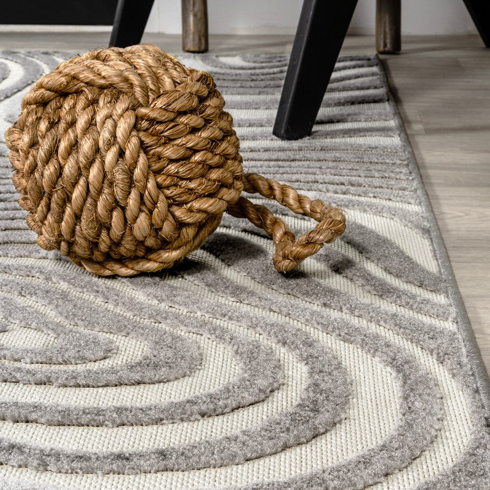 Teodor Abstract Groovy Striped Indoor/Outdoor Rug