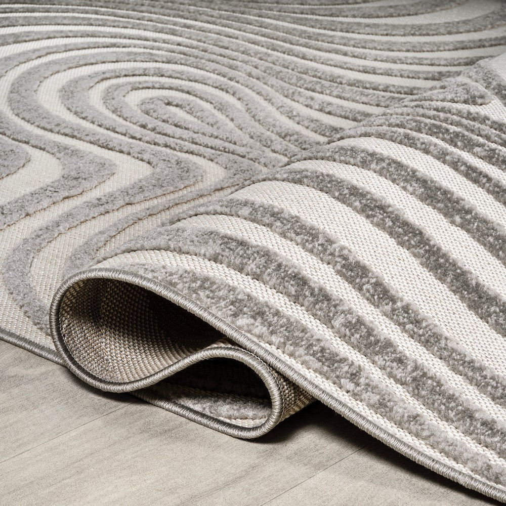 Teodor Abstract Groovy Striped Indoor/Outdoor Rug