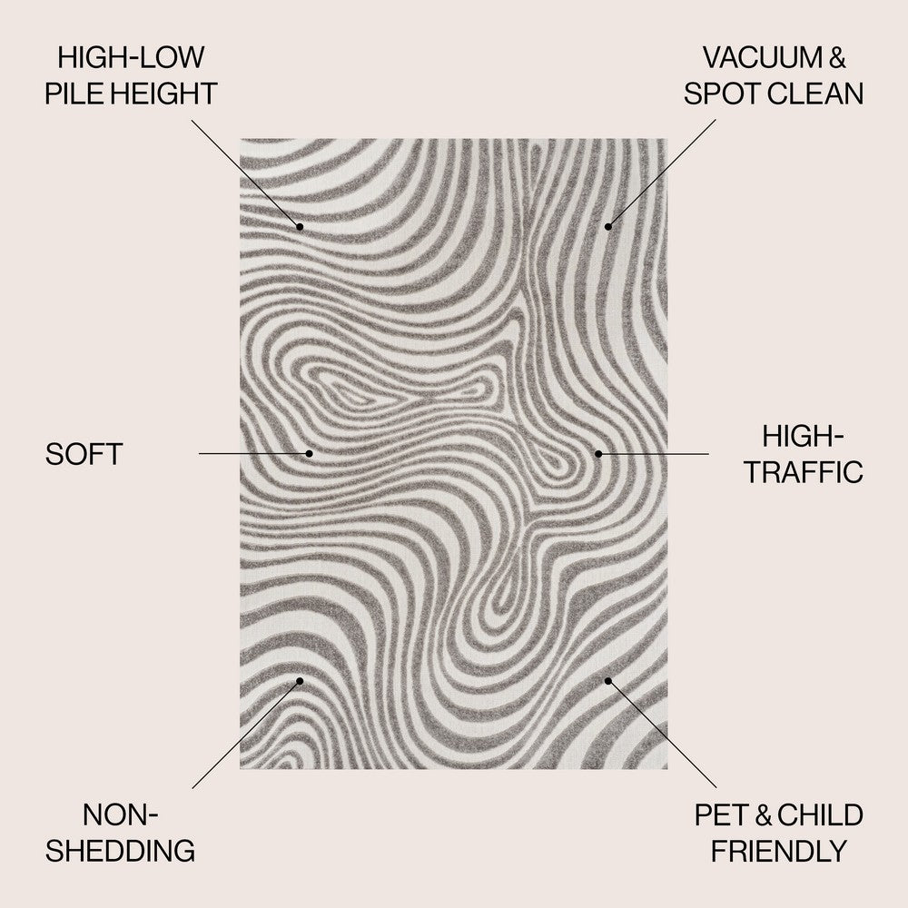 Teodor Abstract Groovy Striped Indoor/Outdoor Rug