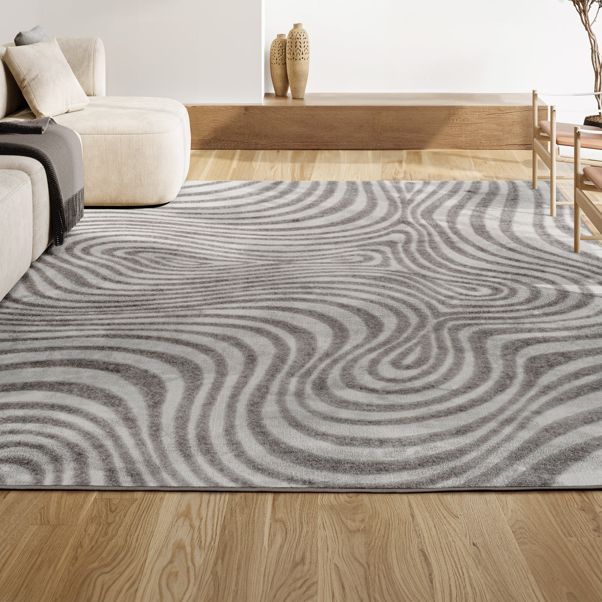 Teodor Abstract Groovy Striped Indoor/Outdoor Rug