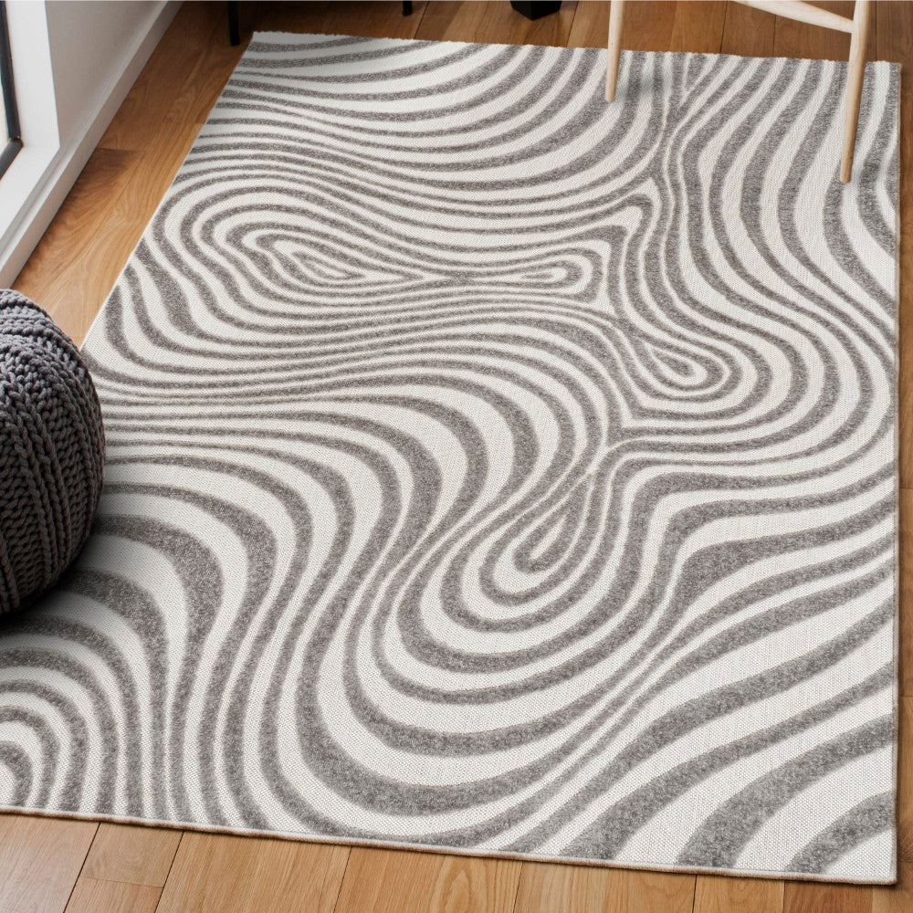 Teodor Abstract Groovy Striped Indoor/Outdoor Rug