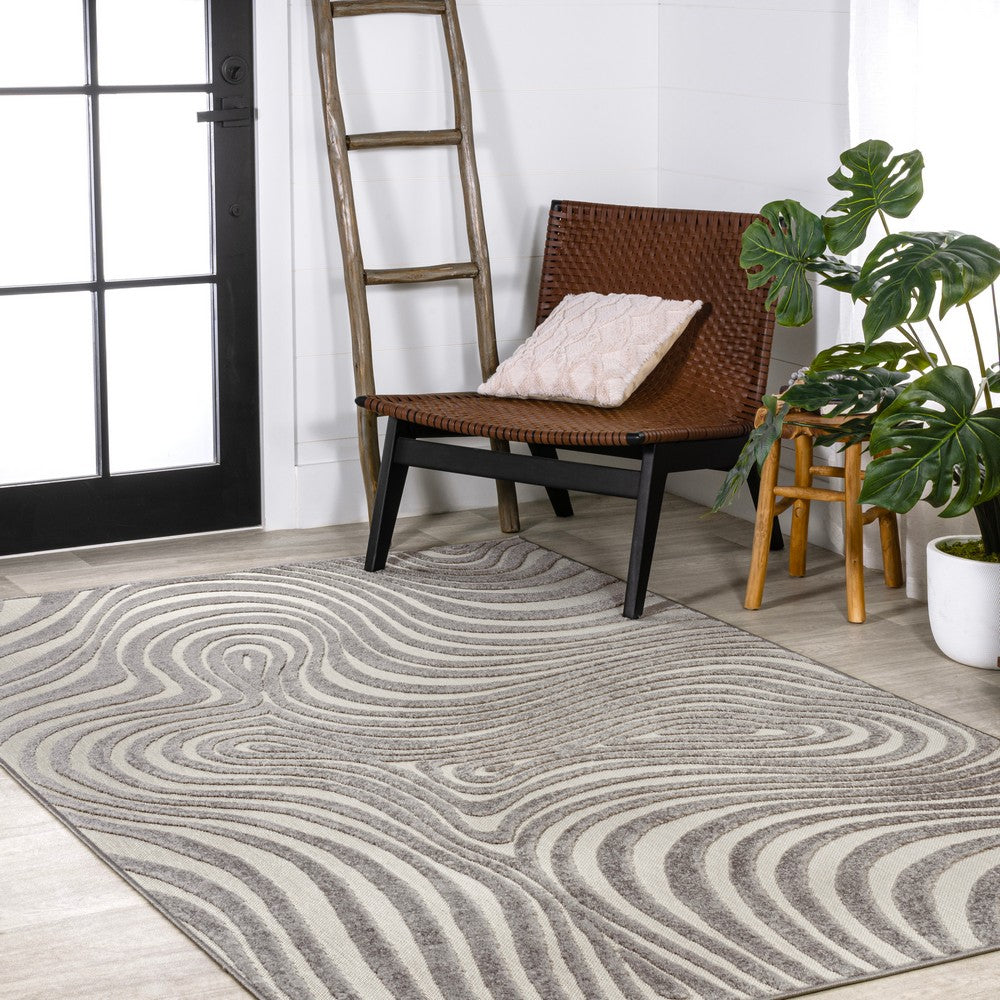 Teodor Abstract Groovy Striped Indoor/Outdoor Rug