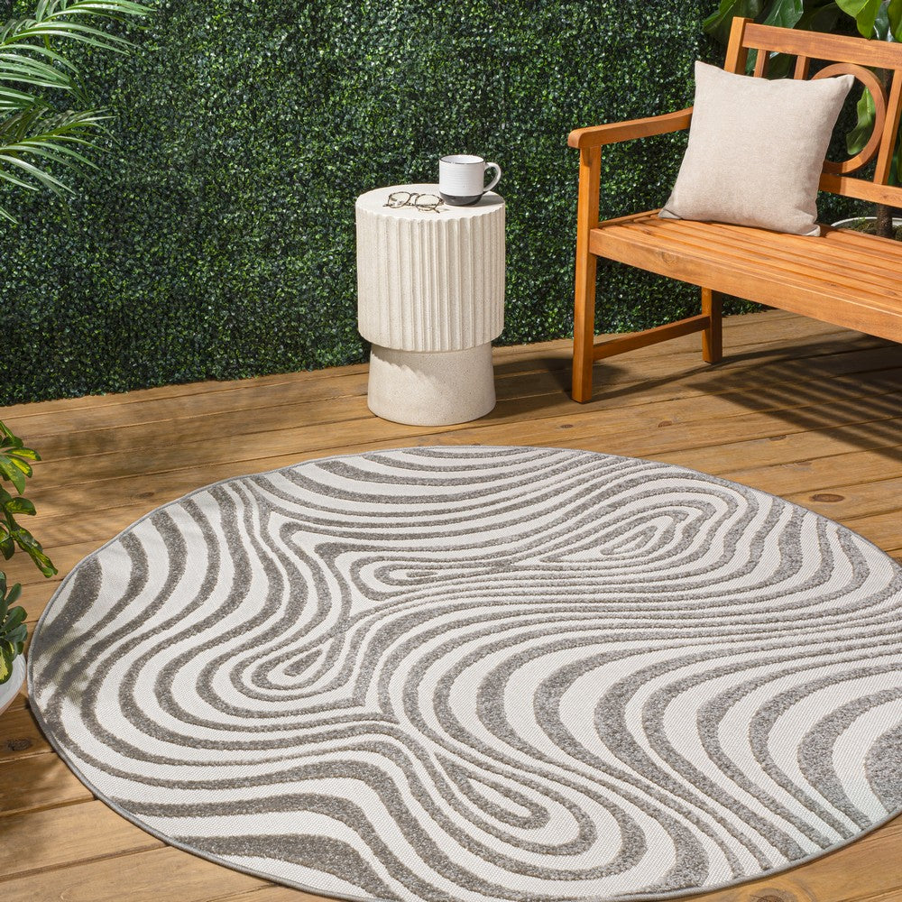 Teodor Abstract Groovy Striped Indoor/Outdoor Rug