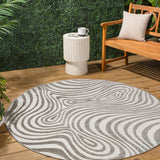 Teodor Abstract Groovy Striped Indoor/Outdoor Rug