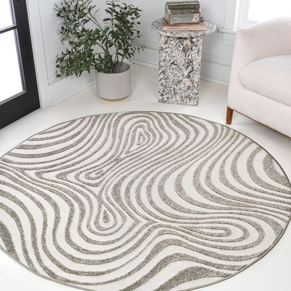 Teodor Abstract Groovy Striped Indoor/Outdoor Rug