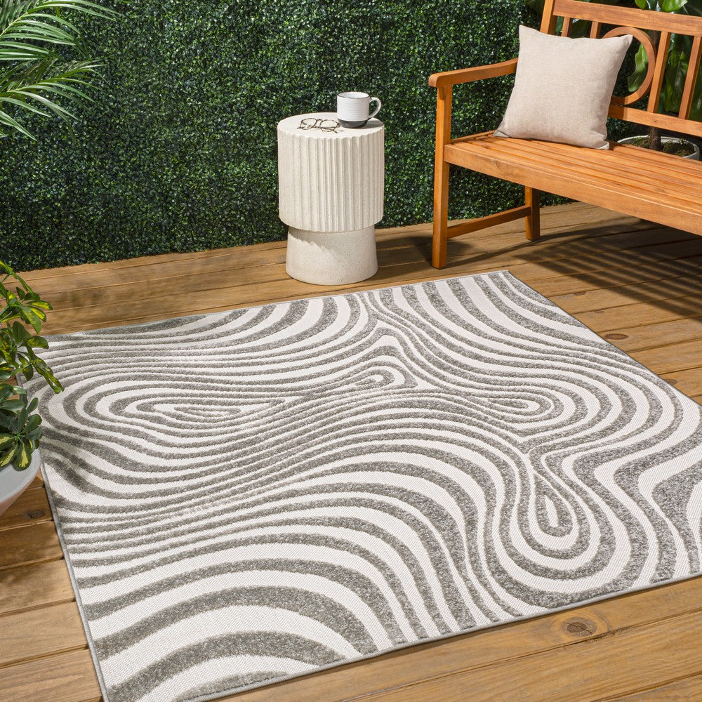 Teodor Abstract Groovy Striped Indoor/Outdoor Rug