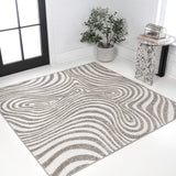 Teodor Abstract Groovy Striped Indoor/Outdoor Rug