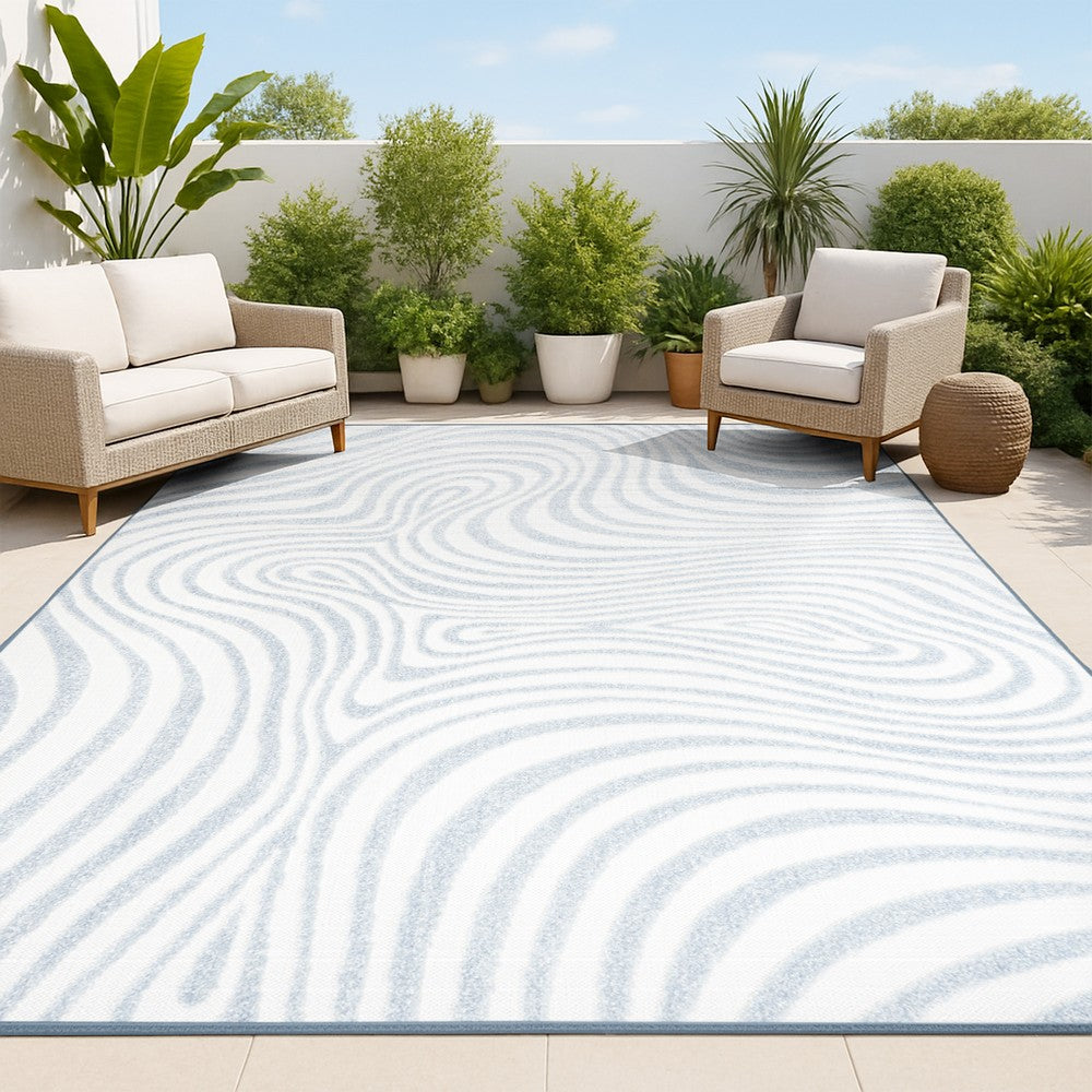 Teodor Abstract Groovy Striped Indoor/Outdoor Rug