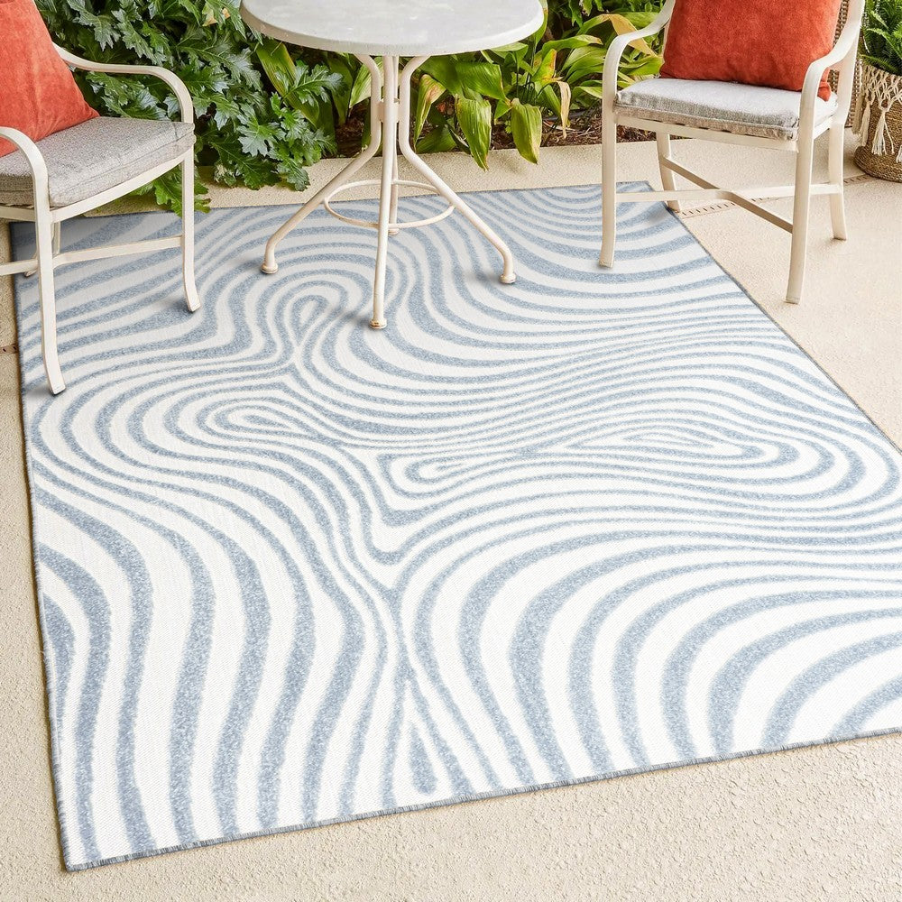 Teodor Abstract Groovy Striped Indoor/Outdoor Rug