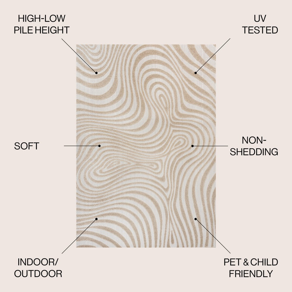 Teodor Abstract Groovy Striped Indoor/Outdoor Rug