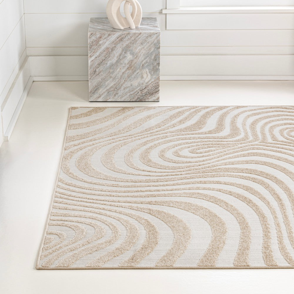 Teodor Abstract Groovy Striped Indoor/Outdoor Rug