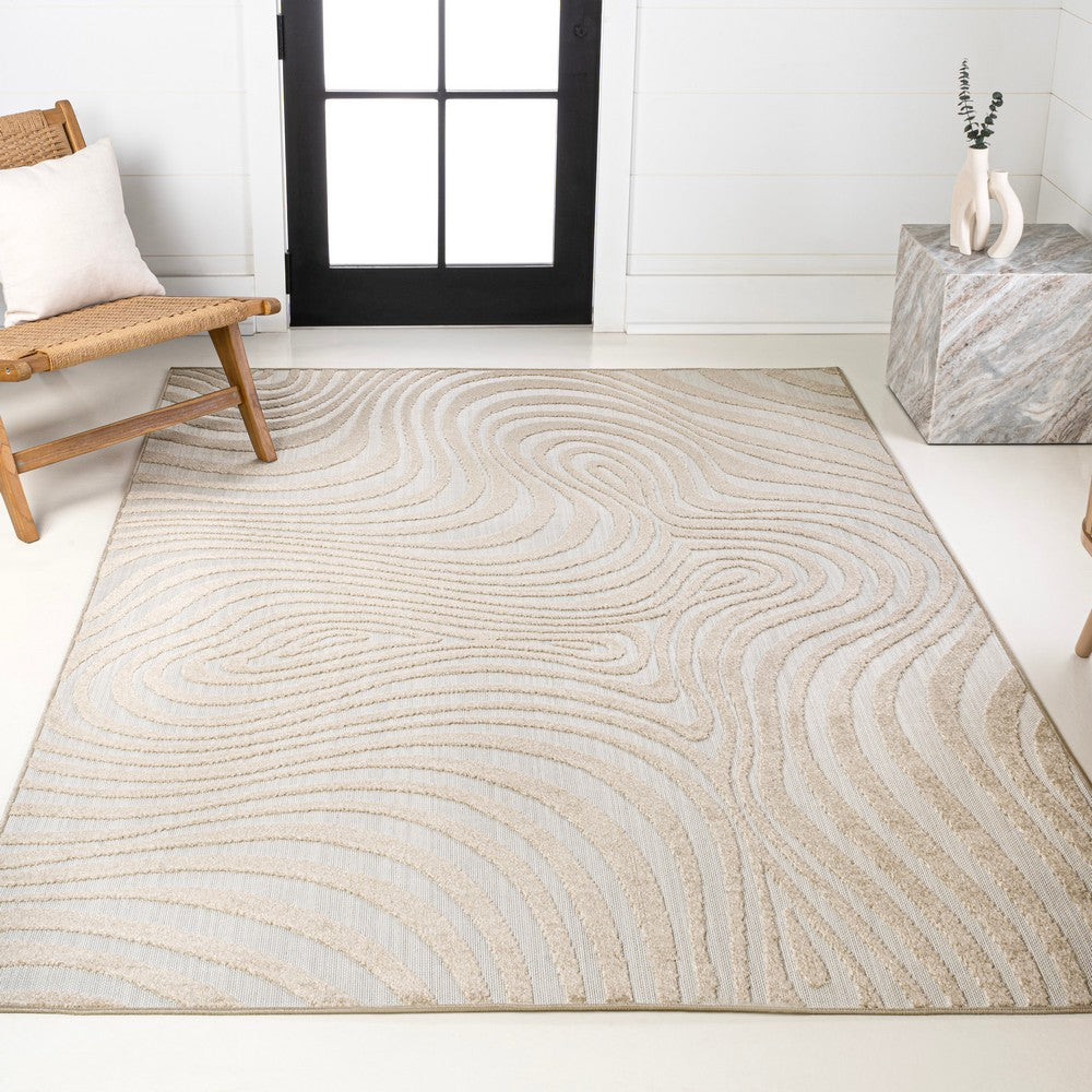Teodor Abstract Groovy Striped Indoor/Outdoor Rug