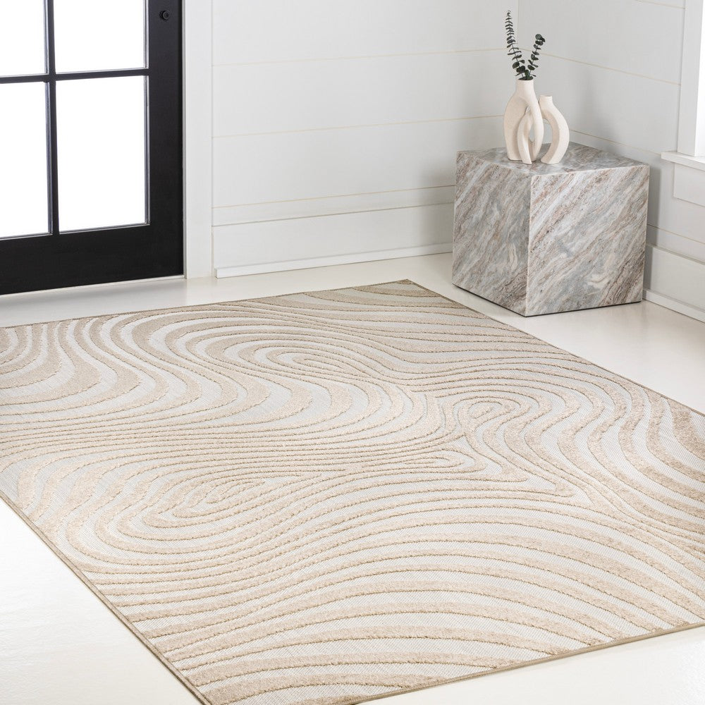 Teodor Abstract Groovy Striped Indoor/Outdoor Rug