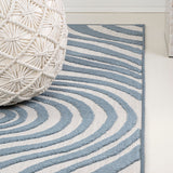 Teodor Abstract Groovy Striped Indoor/Outdoor Rug