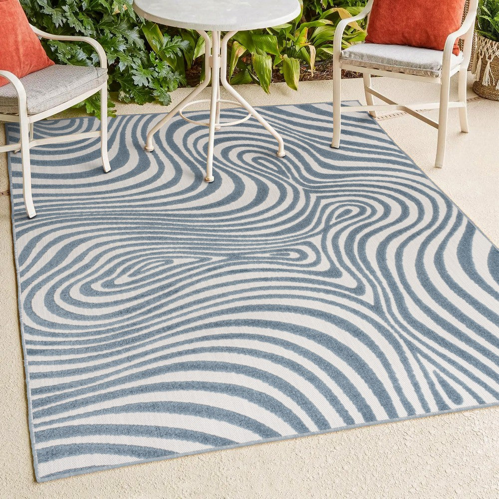 Teodor Abstract Groovy Striped Indoor/Outdoor Rug