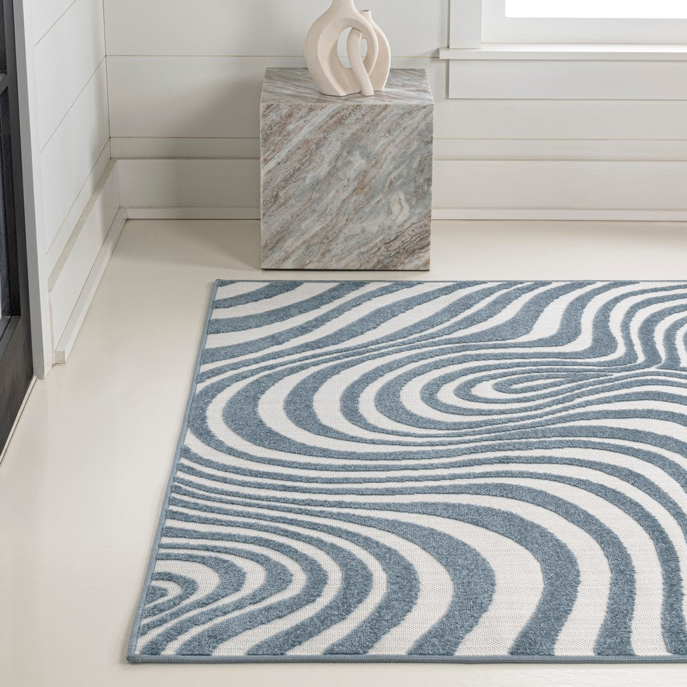 Teodor Abstract Groovy Striped Indoor/Outdoor Rug