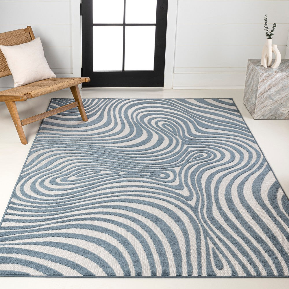 Teodor Abstract Groovy Striped Indoor/Outdoor Rug