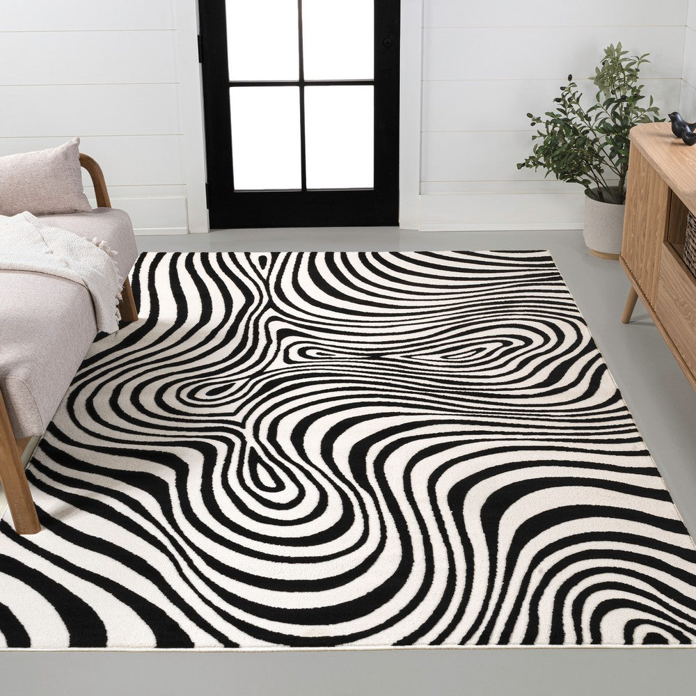 Teodor Abstract Groovy Striped Indoor/Outdoor Rug