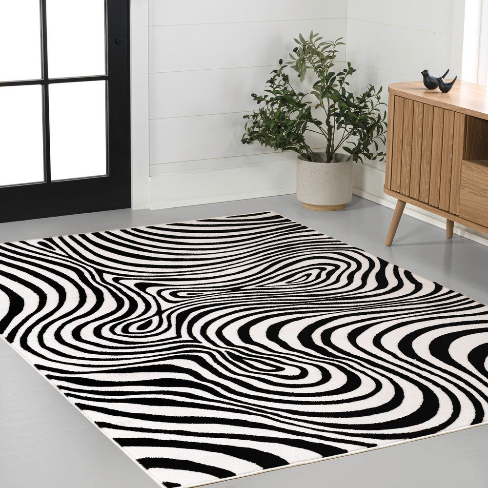 Teodor Abstract Groovy Striped Indoor/Outdoor Rug