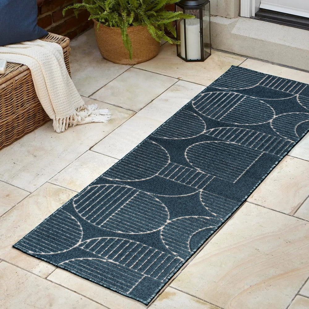Haughton Geometric Arch Scandi Striped Indoor/Outdoor Rug