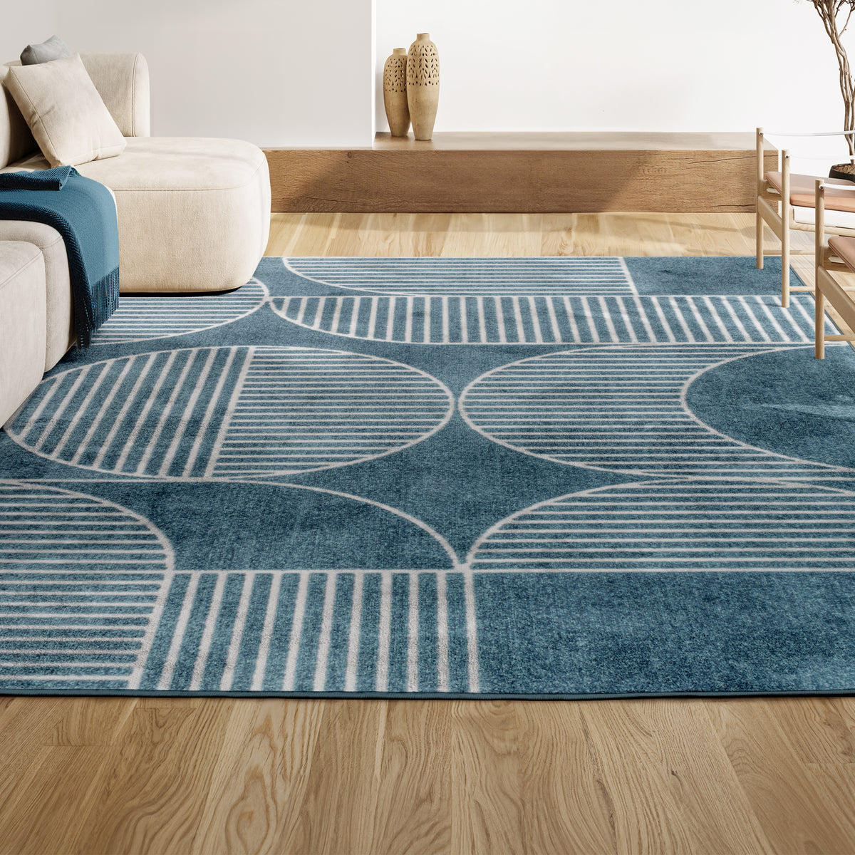 Haughton Geometric Arch Scandi Striped Indoor/Outdoor Rug