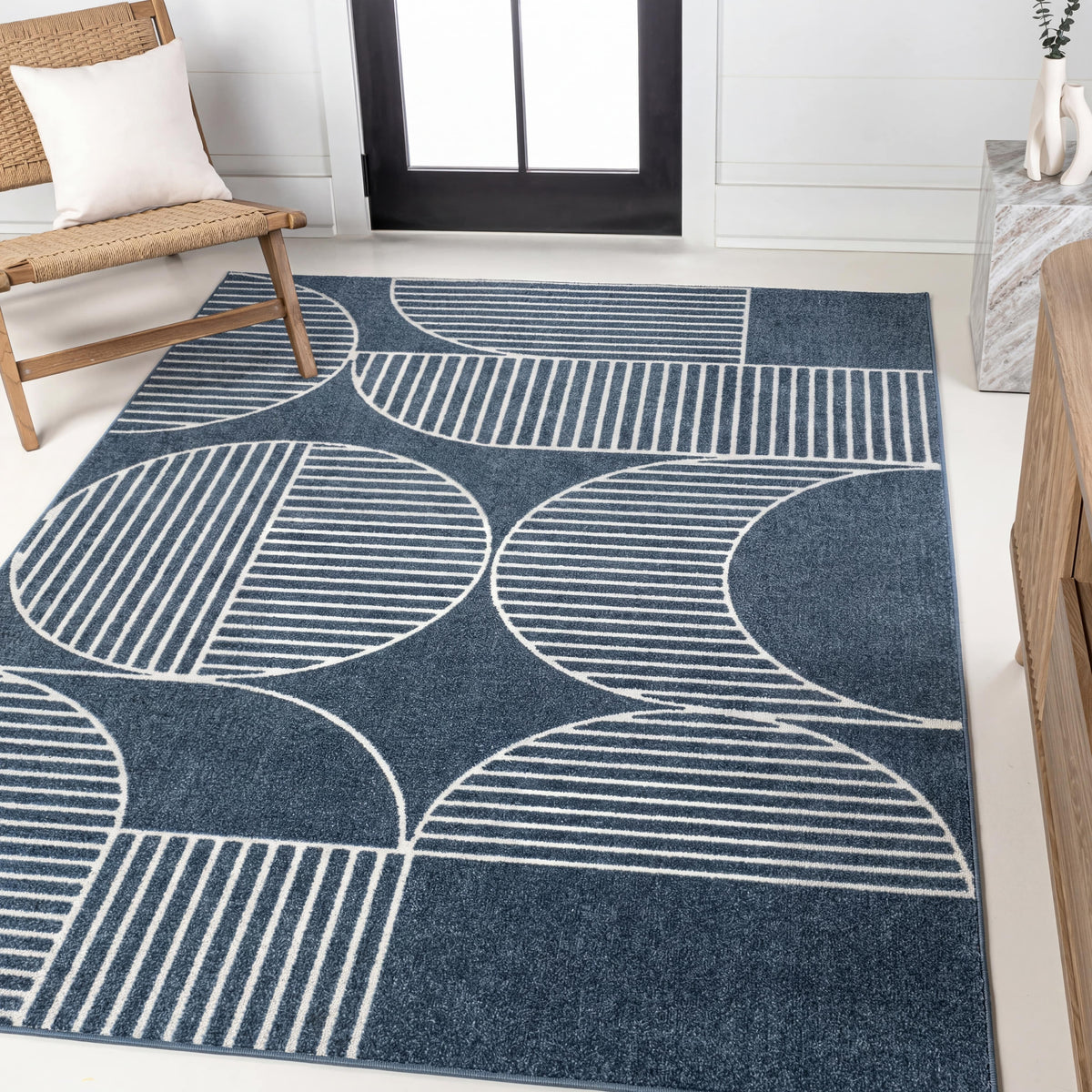 Haughton Geometric Arch Scandi Striped Indoor/Outdoor Rug