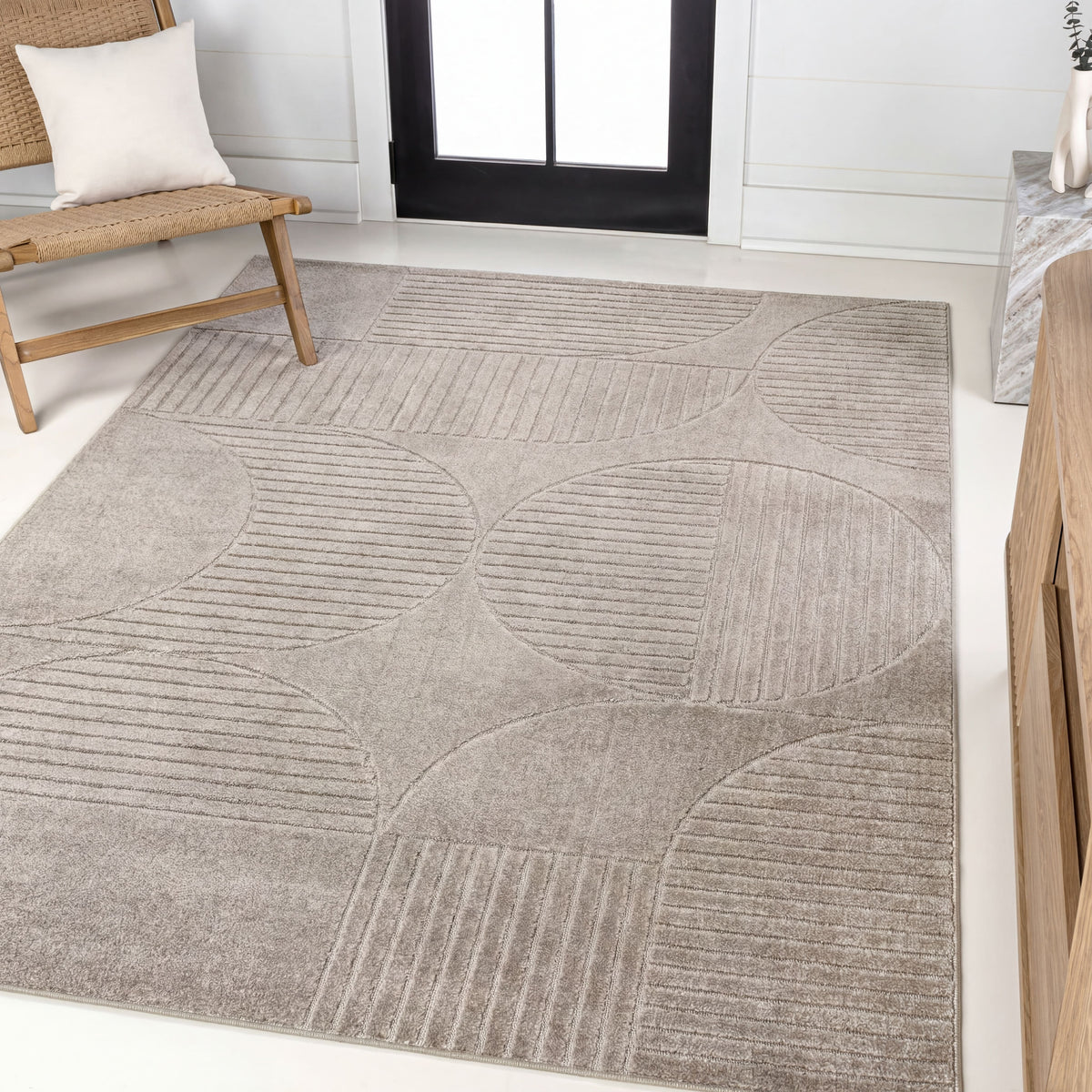 Haughton Geometric Arch Scandi Striped Indoor/Outdoor Rug