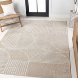 Haughton Geometric Arch Scandi Striped Indoor/Outdoor Rug