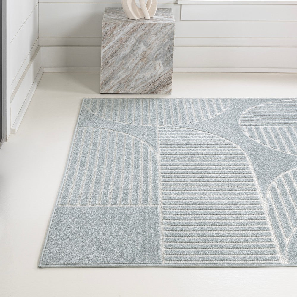Haughton Geometric Arch Scandi Striped Indoor/Outdoor Rug