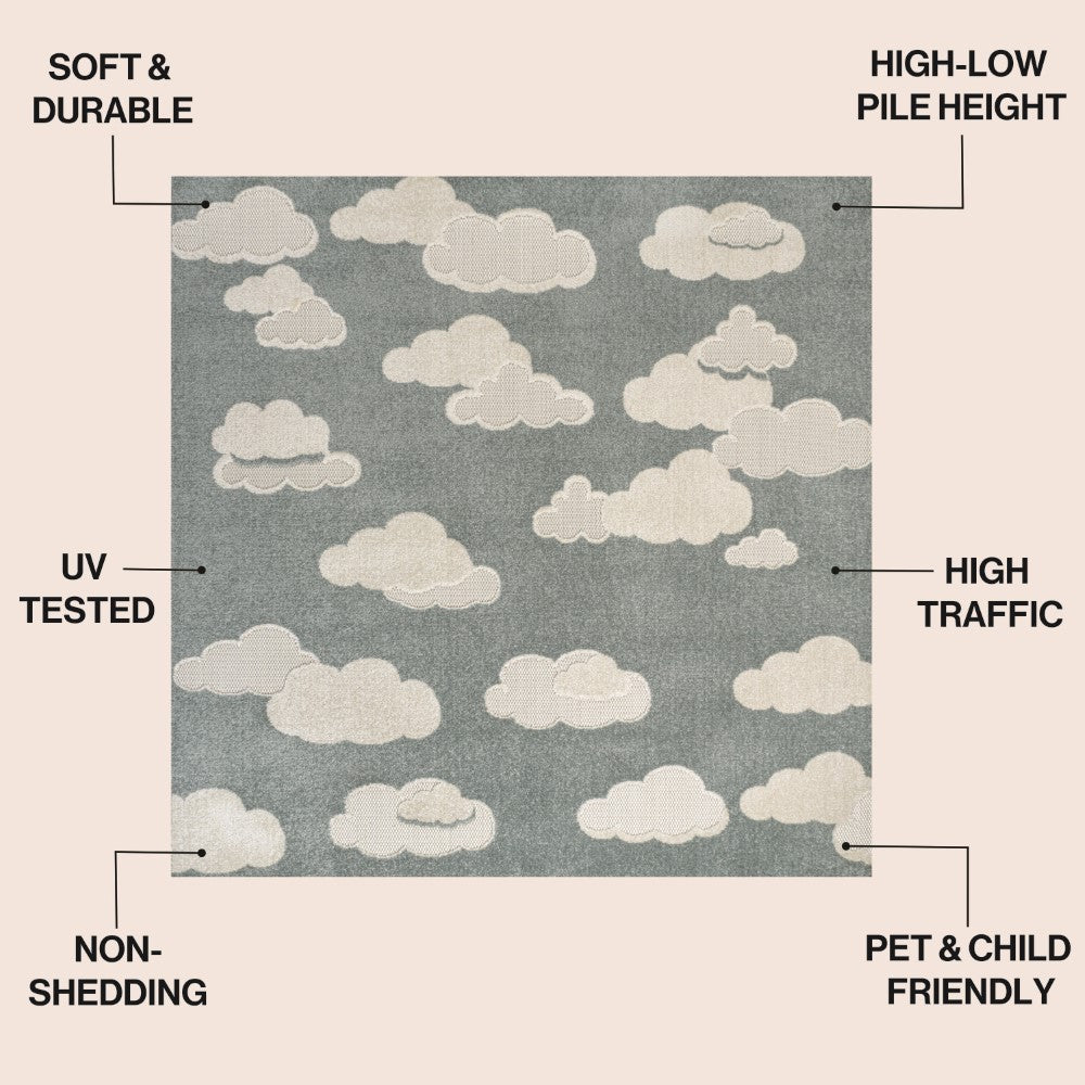 Latepis Youth Cloud Scandi Rug Area Rug