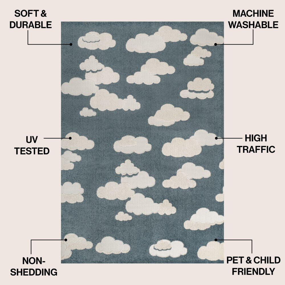 Latepis Youth Cloud Scandi Rug Area Rug