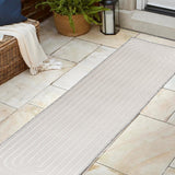 Baya High-Low Modern Scandinavian Arch Stripe Monotone Indoor/Outdoor Area Rug