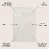 Baya High-Low Modern Scandinavian Arch Stripe Monotone Indoor/Outdoor Area Rug