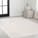 Baya High-Low Modern Scandinavian Arch Stripe Monotone Indoor/Outdoor Area Rug
