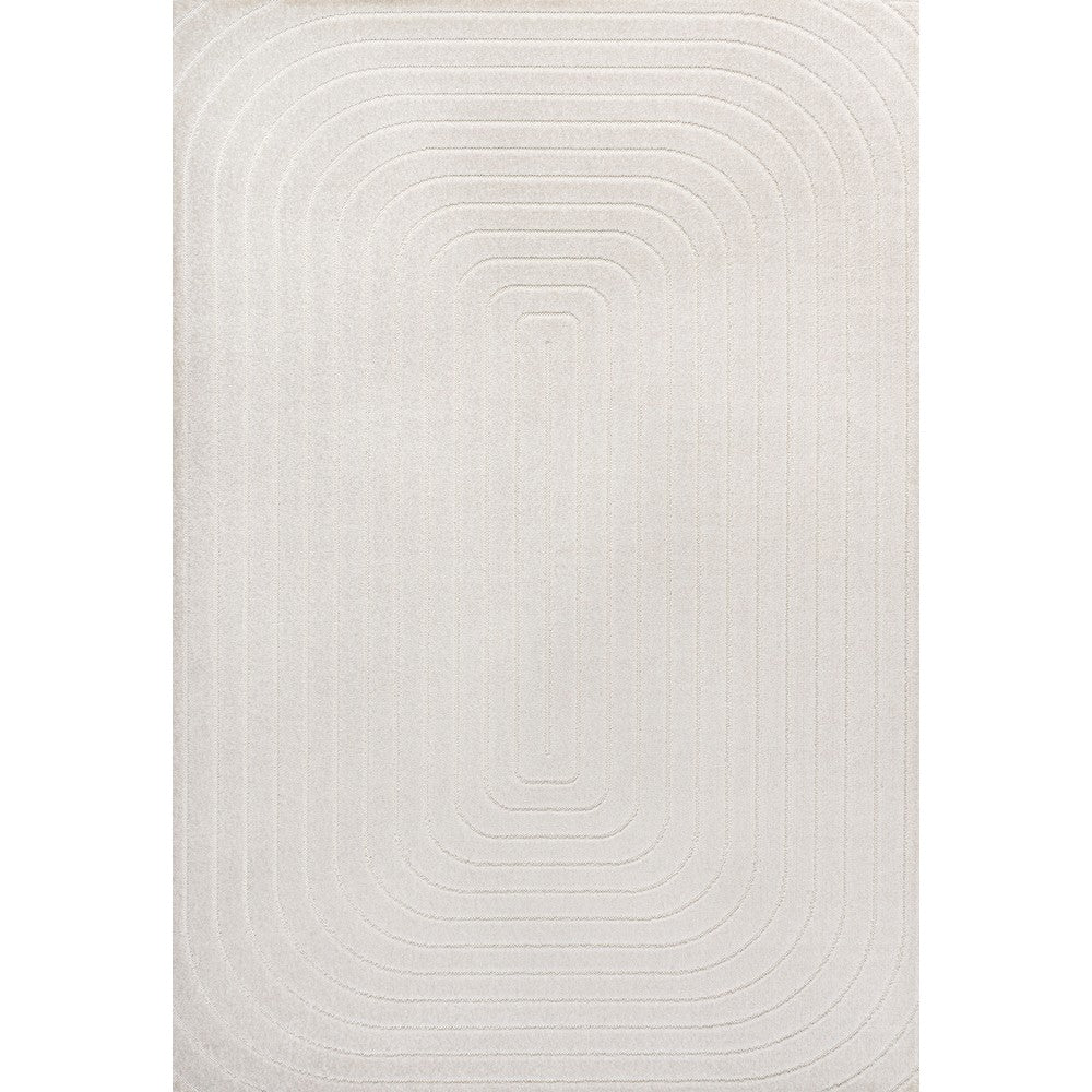 Baya High-Low Modern Scandinavian Arch Stripe Monotone Indoor/Outdoor Area Rug
