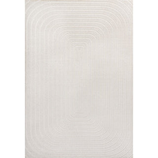 Baya High-Low Modern Scandinavian Arch Stripe Monotone Indoor/Outdoor Area Rug