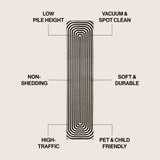 Baya High-Low Modern Scandinavian Arch Stripe Monotone Indoor/Outdoor Area Rug