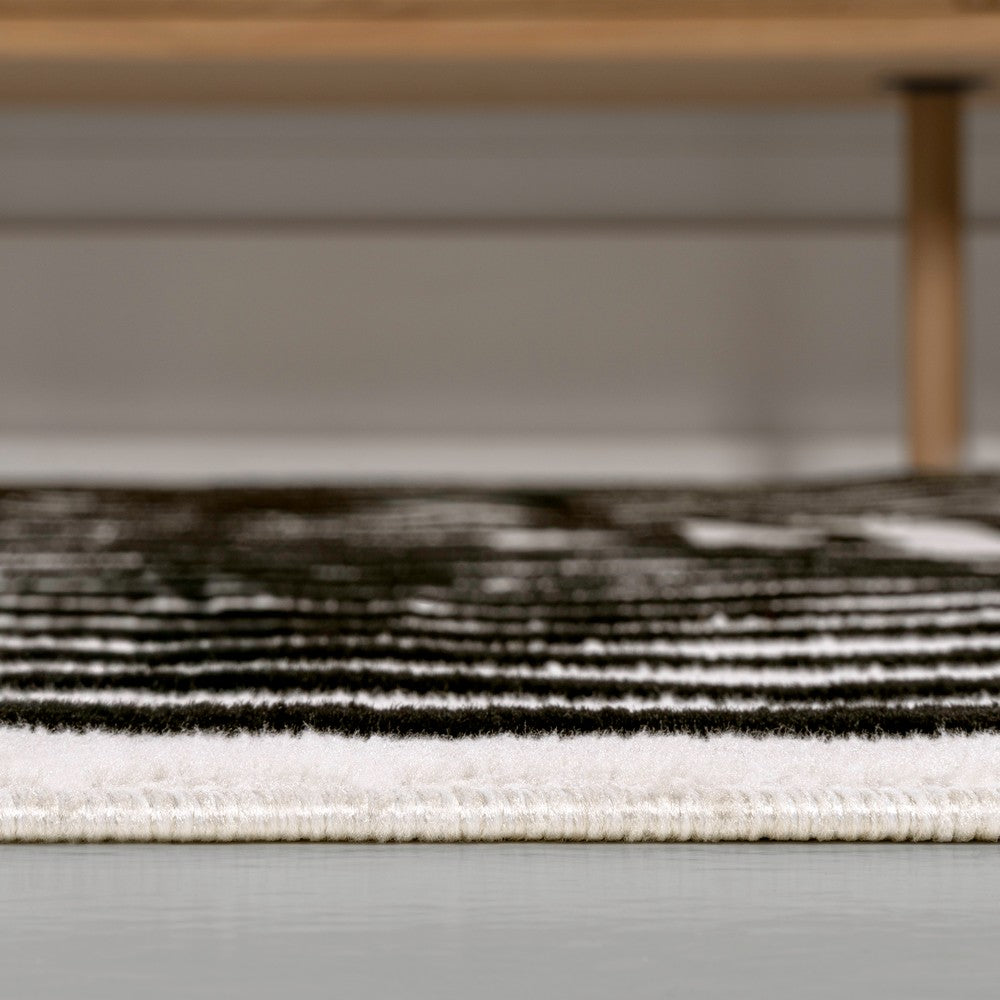 Baya High-Low Modern Scandinavian Arch Stripe Monotone Indoor/Outdoor Area Rug