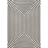 Baya High-Low Modern Scandinavian Arch Stripe Monotone Indoor/Outdoor Area Rug