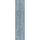 Verde High-Low MidCentury Modern Arch Stripe Two-Tone Indoor/Outdoor Area Rug
