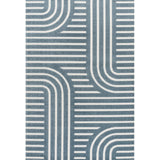 Verde High-Low MidCentury Modern Arch Stripe Two-Tone Indoor/Outdoor Area Rug