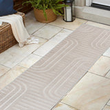 Verde High-Low MidCentury Modern Arch Stripe Two-Tone Indoor/Outdoor Area Rug
