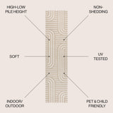 Verde High-Low MidCentury Modern Arch Stripe Two-Tone Indoor/Outdoor Area Rug