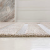 Verde High-Low MidCentury Modern Arch Stripe Two-Tone Indoor/Outdoor Area Rug