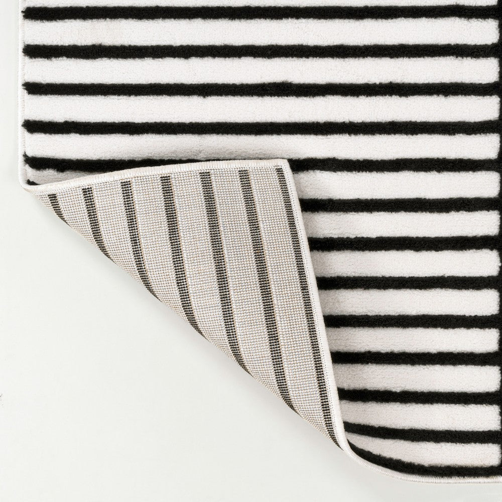 Verde High-Low MidCentury Modern Arch Stripe Two-Tone Indoor/Outdoor Area Rug