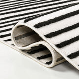 Verde High-Low MidCentury Modern Arch Stripe Two-Tone Indoor/Outdoor Area Rug
