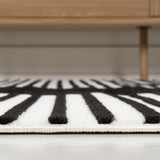 Verde High-Low MidCentury Modern Arch Stripe Two-Tone Indoor/Outdoor Area Rug
