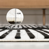 Verde High-Low MidCentury Modern Arch Stripe Two-Tone Indoor/Outdoor Area Rug