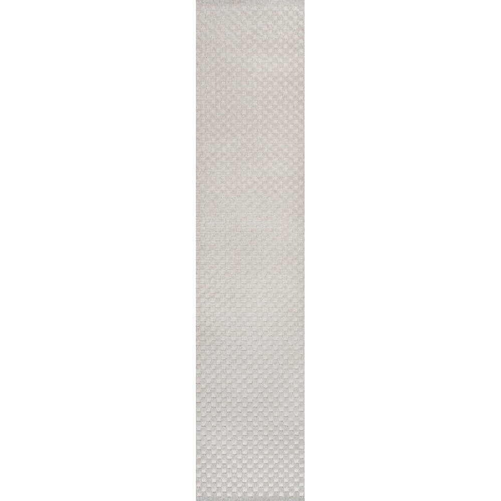 Tartan High-Low Modern Minimalist Checkered Monotone Indoor/Outdoor Area Rug