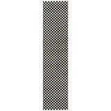 Tartan High-Low Modern Minimalist Checkered Monotone Indoor/Outdoor Area Rug